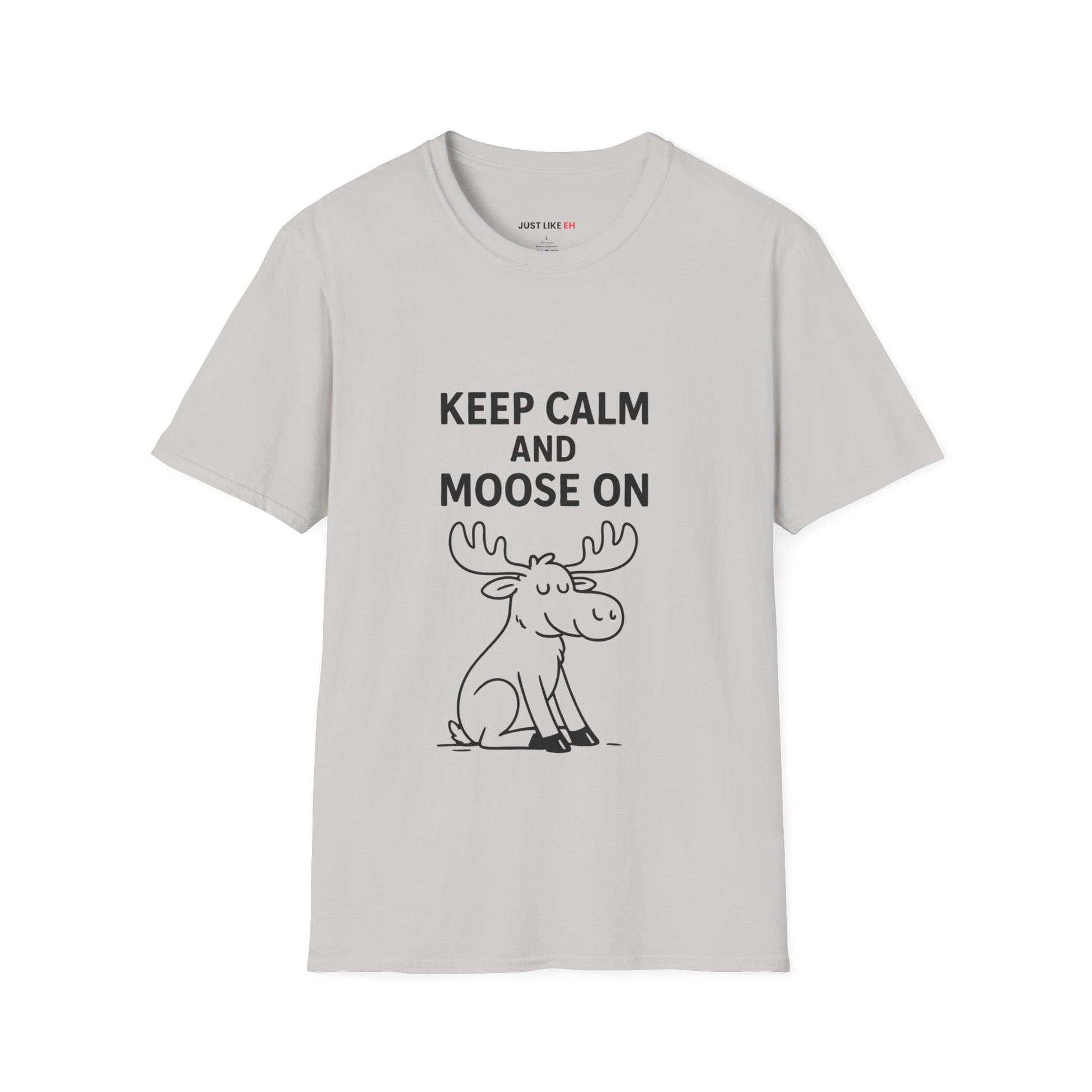 Keep Calm and Moose On T-Shirt, Fun Graphic Tee, Unisex T-Shirt, Nature Lovers Gift, Casual Wear, Wildlife Apparel, Outdoorsy Style